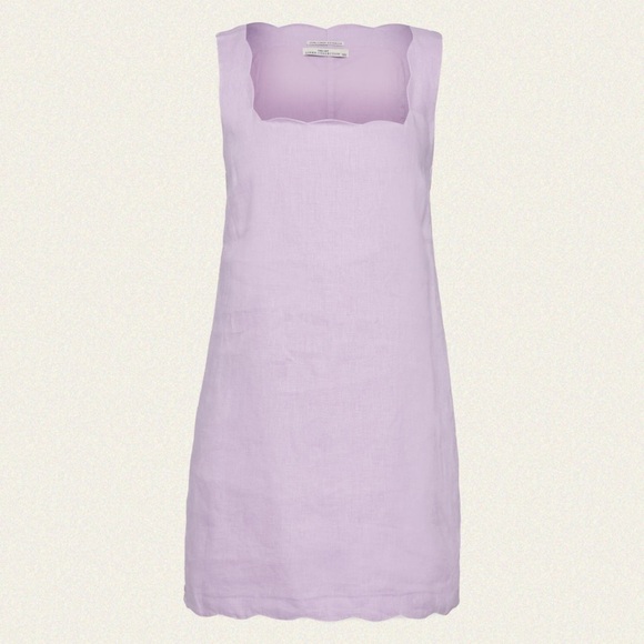 Abercrombie & Fitch Dresses & Skirts - Abercrombie & Fitch Premium Linen Scalloped Mini Dress